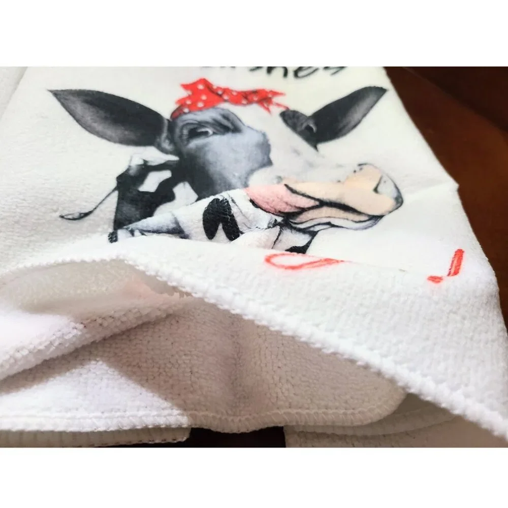 Farmhouse Kitchen Towels Set Cow Decor Country Cottage Decoration Dish Cloths